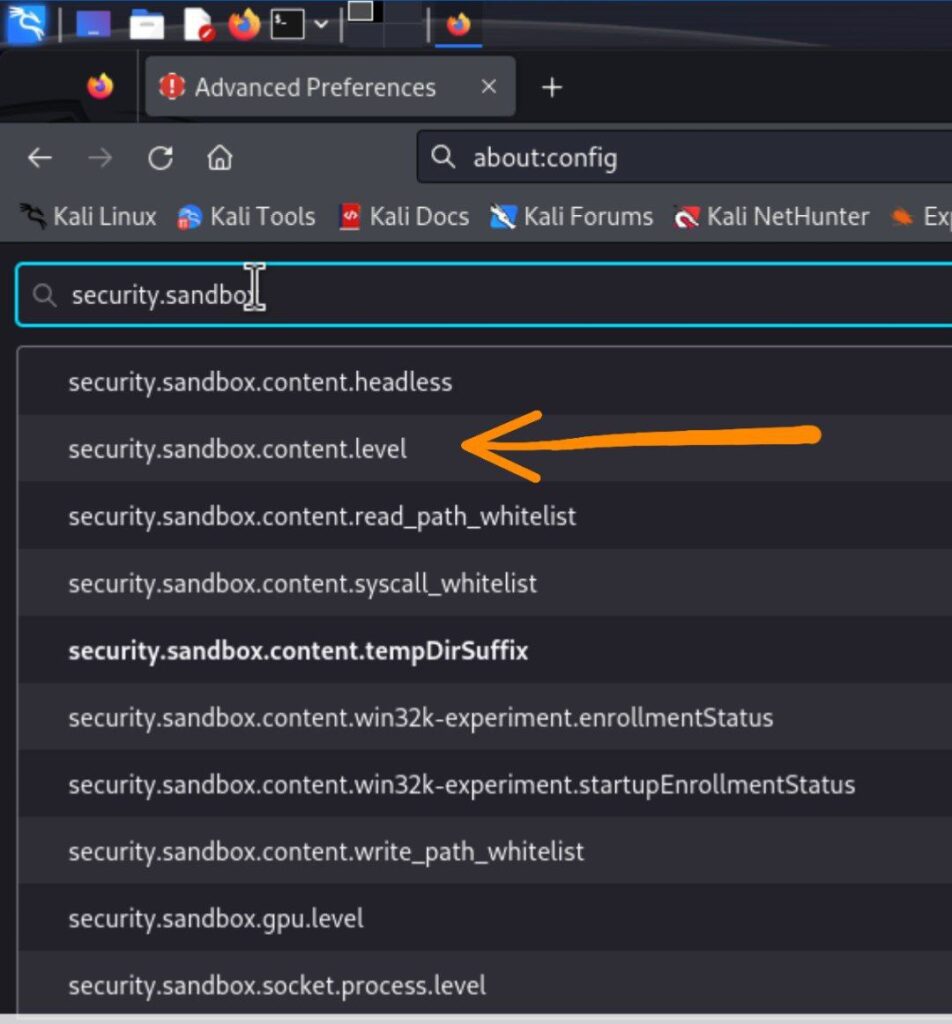 Search for security.sandbox.content.level
