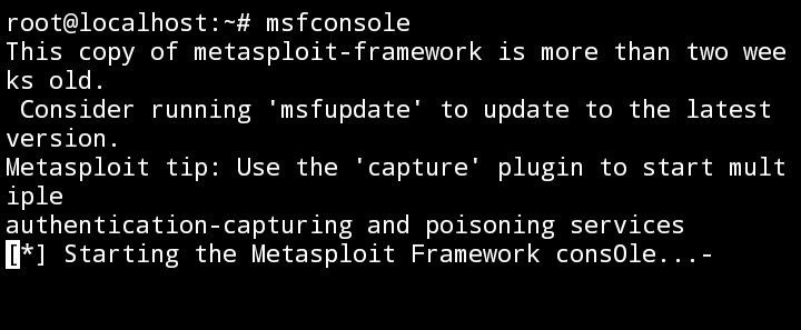 Metasploit console loading