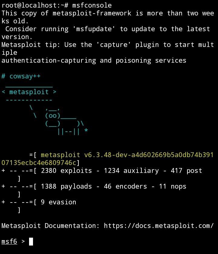 Metasploit console ready
