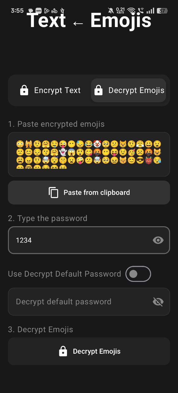 Enter Decryption Password