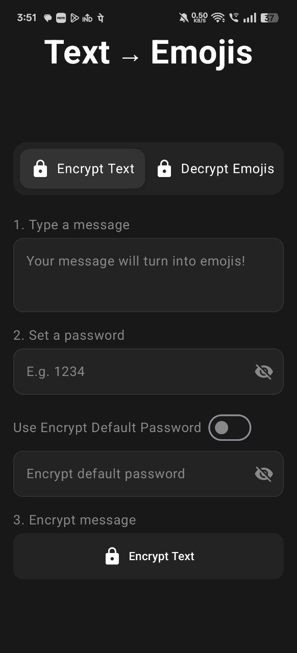 SecretMoji App Home Screen